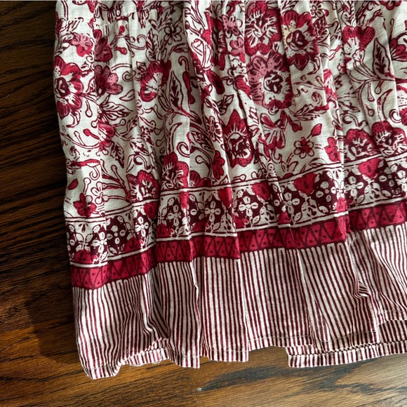 Anthropologie Georgina Mini Spring Boho Cotton Dress Pink Floral Trim - Picture 8 of 16